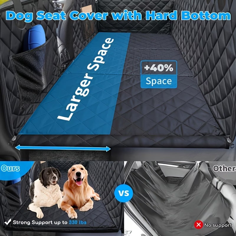 Two Paws™ Hard-Base Dog Back Seat Protector — Waterproof & Non-Slip