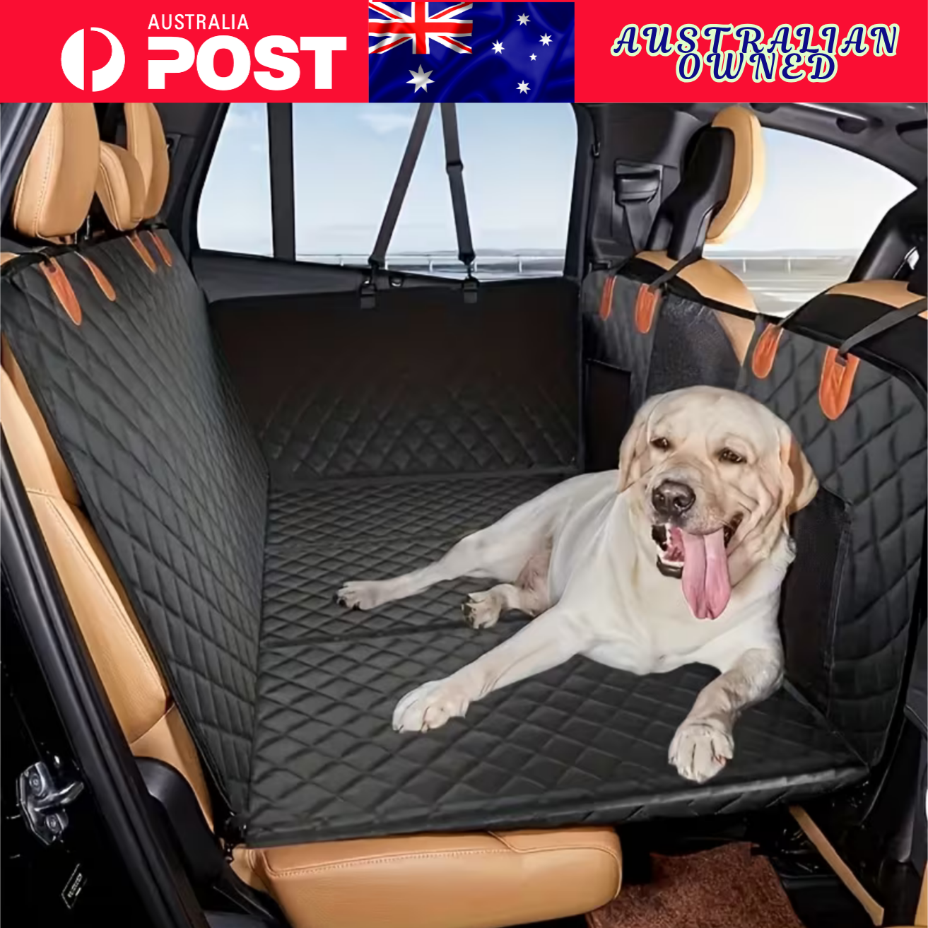 Two Paws™ Hard-Base Dog Back Seat Protector — Waterproof & Non-Slip